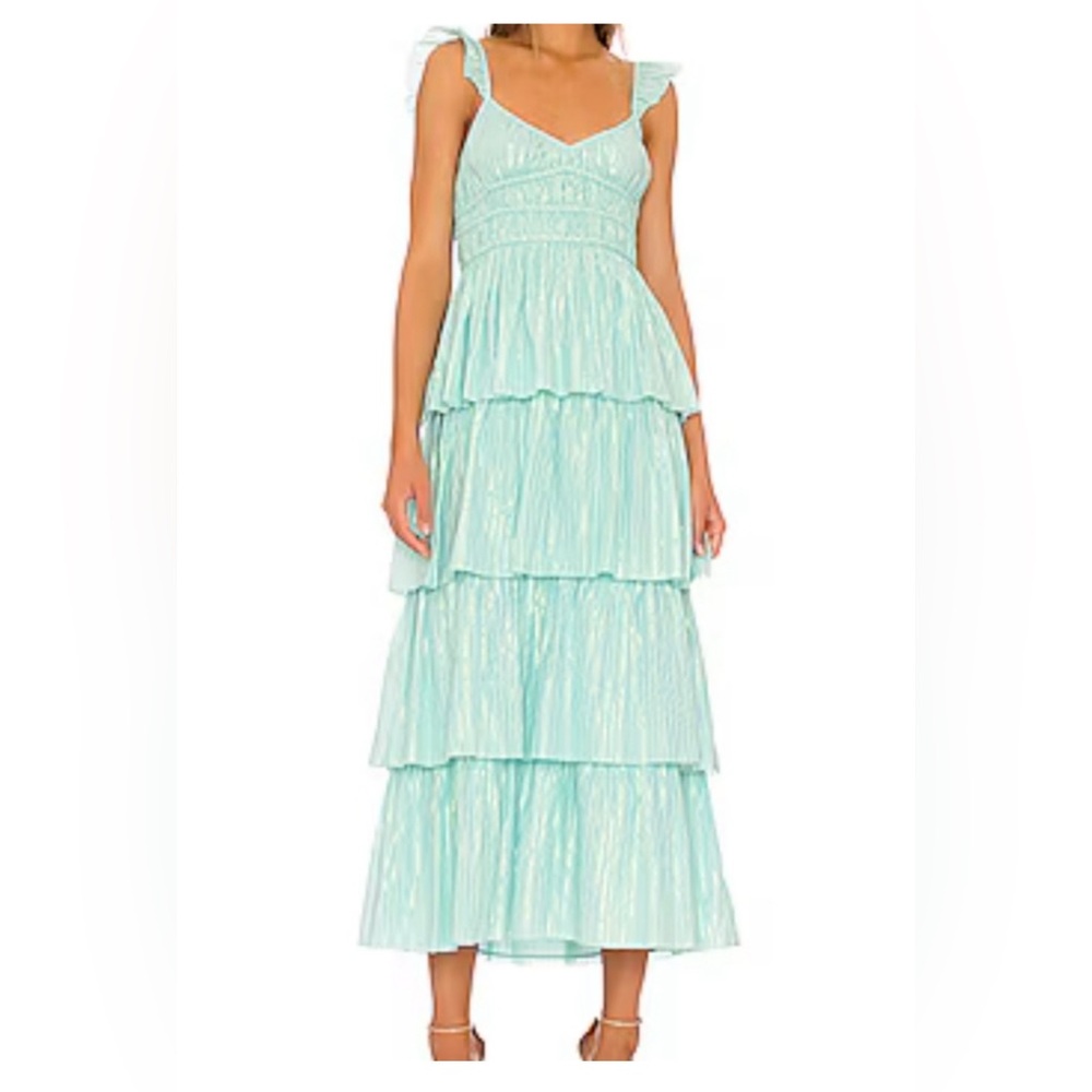 Elegant Aqua Tiered Dress